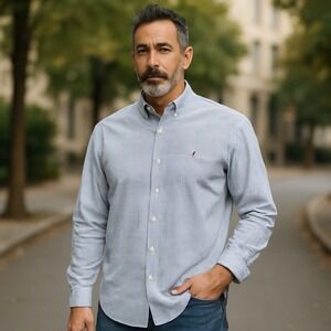 Ralph Lauren Golf Men's Tilden Shirt Large Black Checkered Long Sleeve Pony Logo